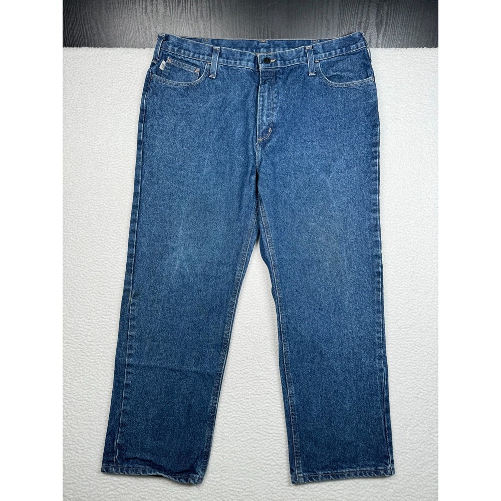 + Carhartt Jeans Mens 42x30 Fits 41x29.5 Blue Denim Dungaree Fit FR8004 MDS